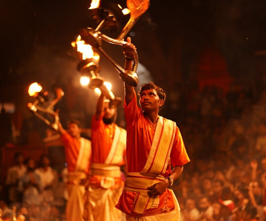 ganga aarti ceremony in varanasi india