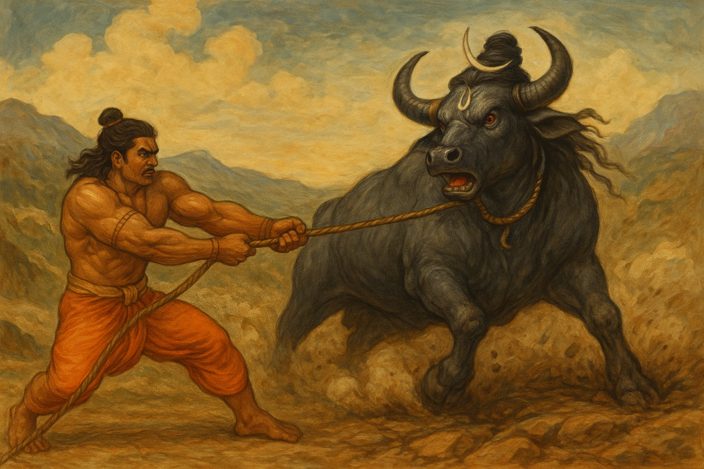 shiva turning into bufallo before recongnize by the pandav brothers