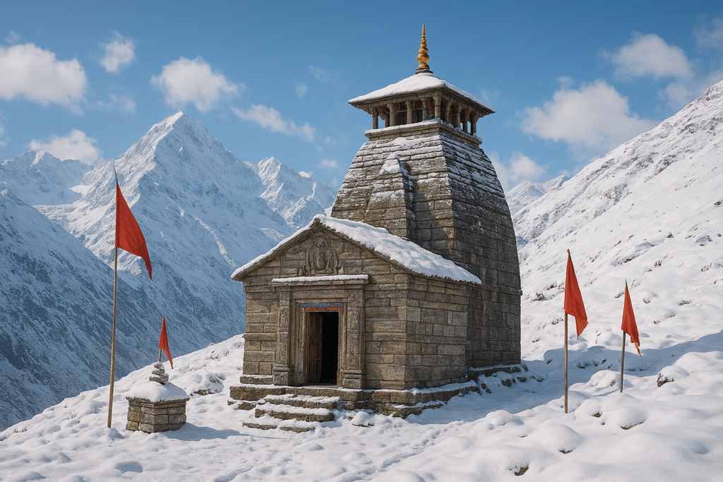 tungnath temple in winter ai generate image