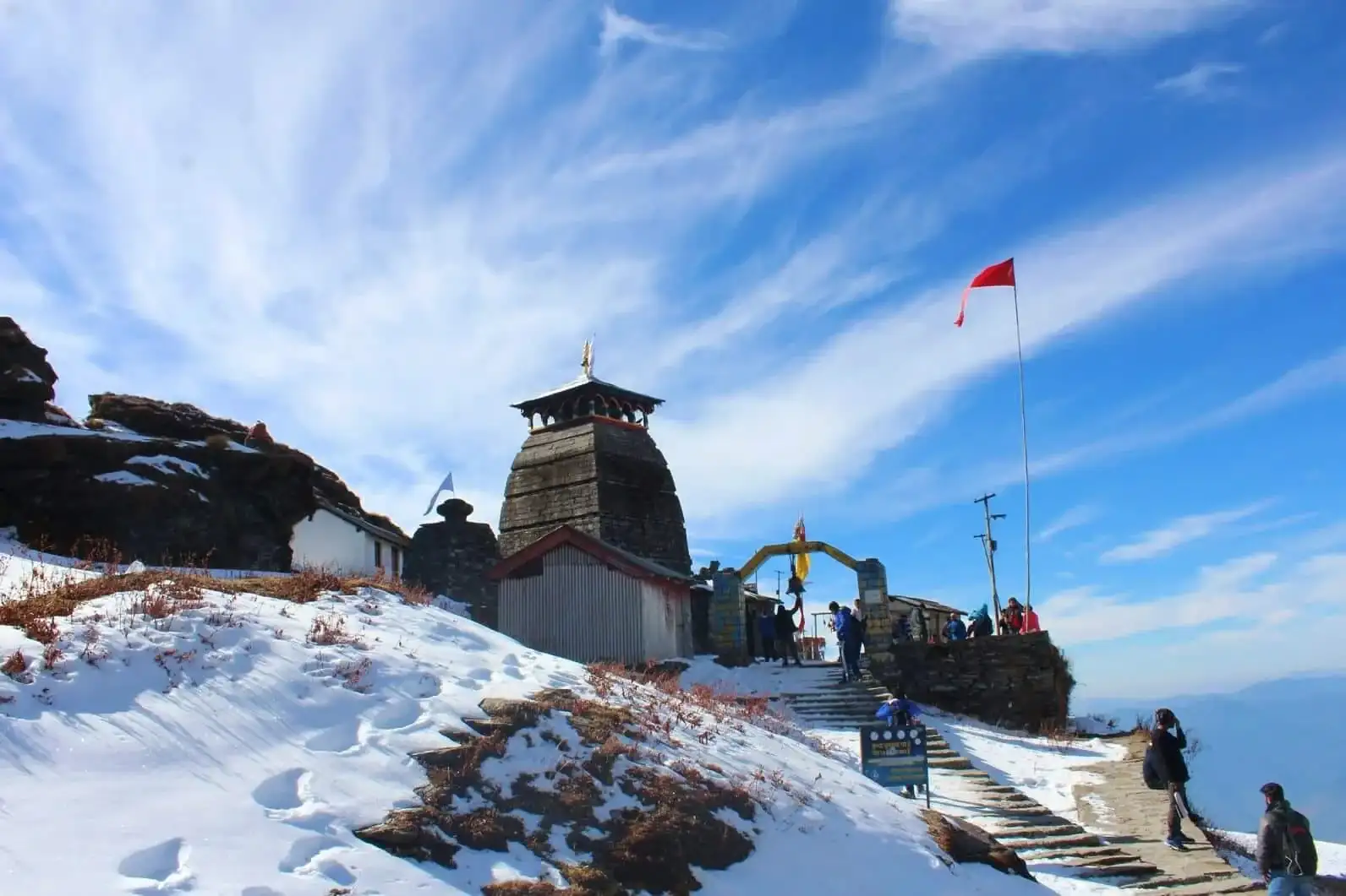 Kedarnath Temple with snow-covered Himalayas